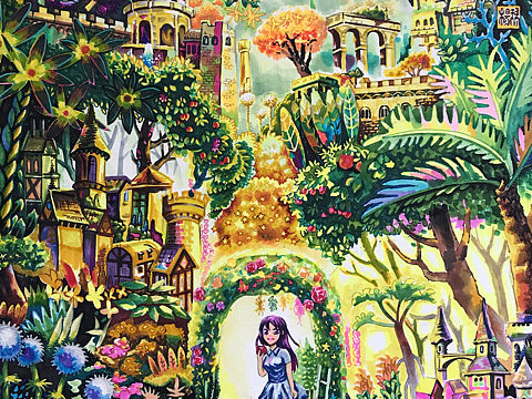《绿野仙踪》作品画家杨瑞以马克笔为媒材徒手混色绘