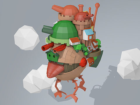 c4d-模仿哈尔的移动城堡