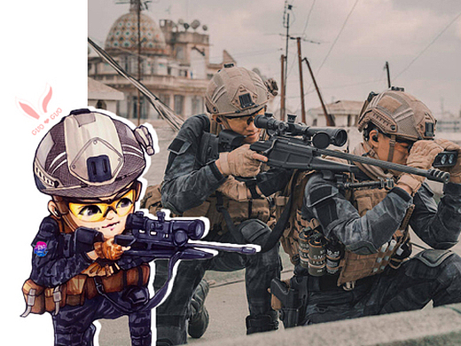 q版 卡通手绘 红海行动 黄景瑜 顾顺 鲸鱼:whale