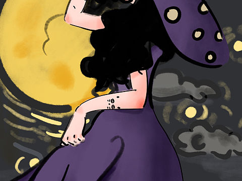 魔女的夜晚（个人主页-ZNDM5NjE1NzY=） - 创作习作 - 站酷设计师橘子岛原创素材 - 站酷ZCOOL