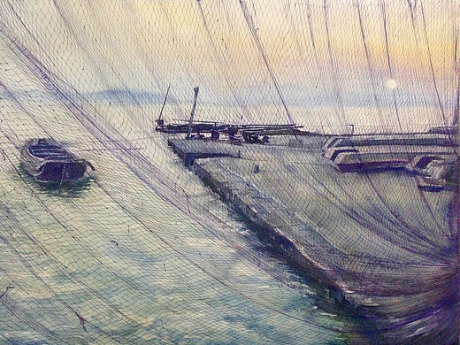 水彩创作《重返牛田洋》（个人主页-ZMTczMDc3NzI=） - 绘画 - 站酷设计师ZALE_ZO原创素材 - 站酷ZCOOL