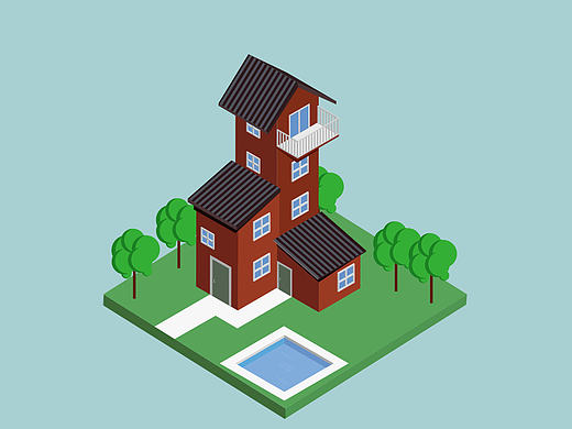 扁平立构纪念碑谷（个人主页-ZMTk3NjA1NTI=） - 新锐潮流插画 - 站酷设计师木头上的小果子原创素材 - 站酷ZCOOL