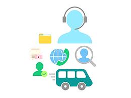 【流程圖標(biāo)】用于業(yè)務(wù)辦理：“預(yù)約-確認(rèn)-付款-提交資料-初審-送審-通過”的圖標(biāo)