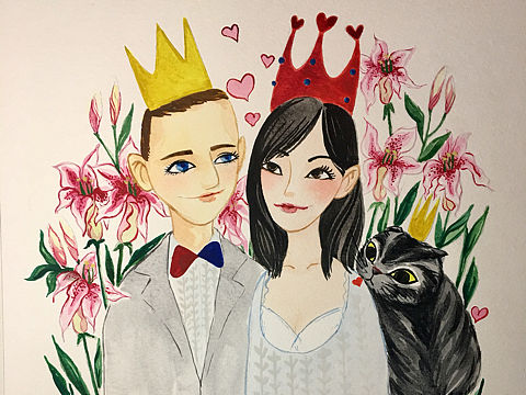 A watercolor to a friend as a wedding gift(个人主页-ZMTk0NzQ2Mjg=) - 创作习作 - 站酷设计师S索菲原创素材 - 站酷ZCOOL