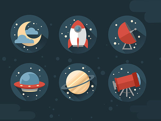 有趣的太空小图标