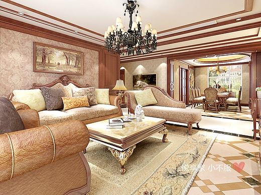 紫林湾140平欧式装修，堪比大别墅，华贵典雅（个人主页-ZMjA0NDU5NDQ=） - 家装设计 - 站酷设计师yuexiangjia原创素材 - 站酷ZCOOL