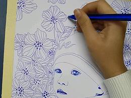 圆珠笔肖像画