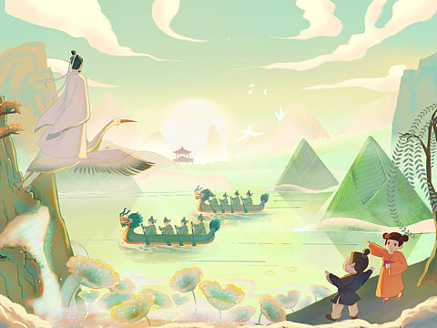 端午节插画（个人主页-ZNTk4NTk1Mjg=） - 商业插画 - 站酷设计师Z879332556原创素材 - 站酷ZCOOL