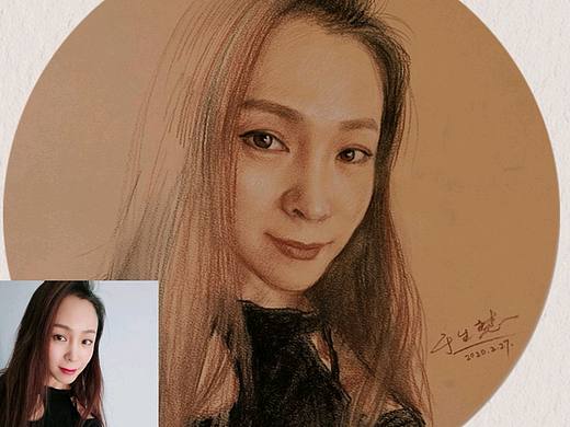 素描纯手绘画像彩铅画照片真人代画定制人物头像肖像画