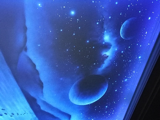 彩绘 手绘 宇宙星系星空壁画 隐形星空 星空彩绘