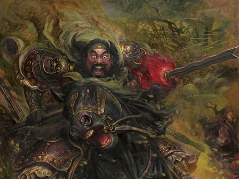 油画作品《猛张飞》