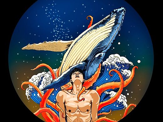 嘣！炸出了一條大鯨魚（個人主頁-ZMTI3Nzg4OTI=） - 新銳潮流插畫 - 站酷設計師VEN一皿原創(chuàng)素材 - 站酷ZCOOL