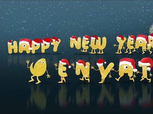 AE模板 | 卡通动画2022年圣诞节新年开幕式