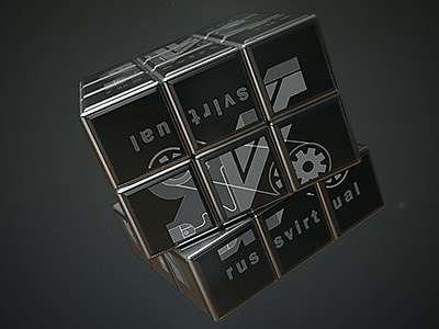 AE模板|3D场景动态魔方标志LOGO演绎动画开场