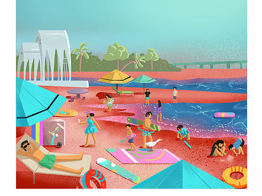 沙滩（个人主页-ZNTY2ODUyODA=） - 绘本 - 站酷设计师拿画笔的怪人原创素材 - 站酷ZCOOL