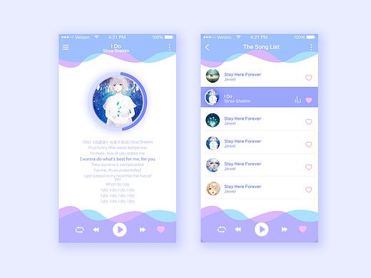 音樂播放界面（個人主頁-ZMTc3Njc3ODQ=） - APP界面 - 站酷設(shè)計師Crystal果果原創(chuàng)素材 - 站酷ZCOOL