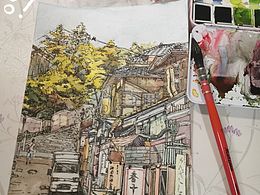 水彩 风景 场景