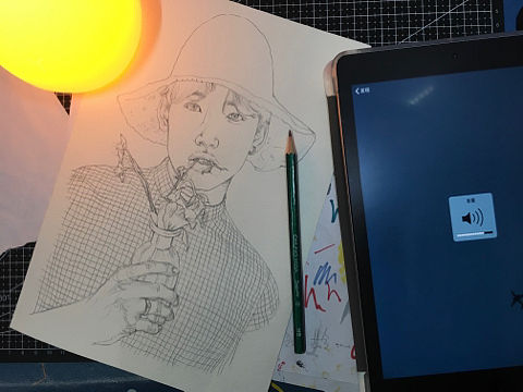 不記名水彩肖像作品