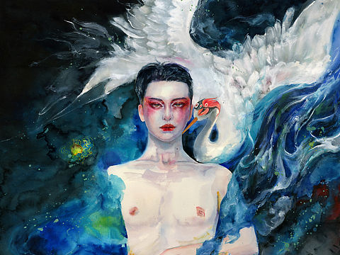 水彩《七月三号的梦》