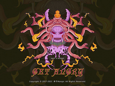 美杜莎（个人主页-ZNTg2NjEzNjg=） - 艺术插画 - 站酷设计师半个Mango原创素材 - 站酷ZCOOL