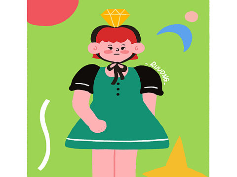 头顶东西的女孩