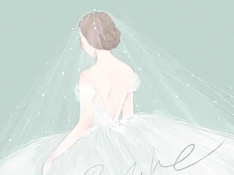 婚纱插画定制
