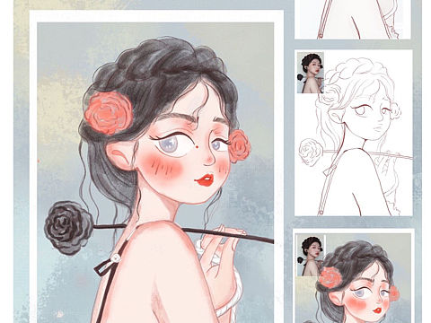 可愛小姐姐（個人主頁-ZNjEzNzA1NjA=） - 商業(yè)插畫 - 站酷設計師蛋蛋719原創(chuàng)素材 - 站酷ZCOOL