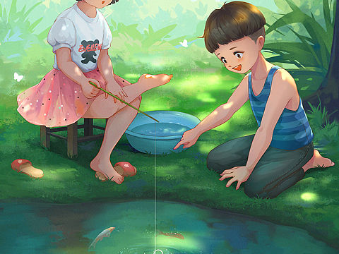 儿童插画—夏天