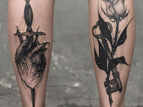 暗黑系的纹身爱了🖤