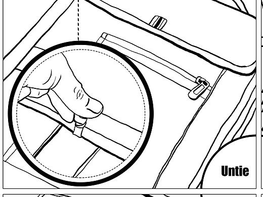 手绘多功能背包使用步骤说明图