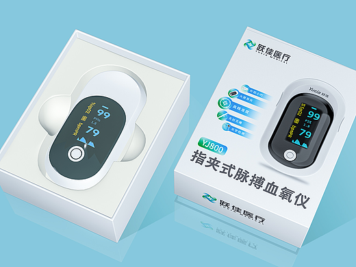 血氧仪包装|医疗用品包装设计 品牌策划 VI设计 作品集