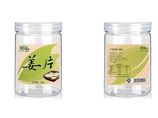 姜片坚果类包装瓶贴