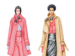 马克笔时装画练习——风衣&斗篷