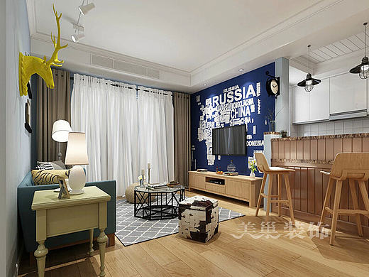 东润泰和130平方三室两厅现代简约风格装修样板间