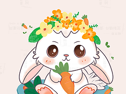 插畫卡通大眼萌兔