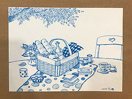 線條装飾畫～某天的野餐