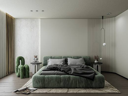 简约风卧室 Simple style bedroom（个人主页-ZNTY1ODc4MDA=） - 家装设计 - 站酷设计师Hapseon原创素材 - 站酷ZCOOL