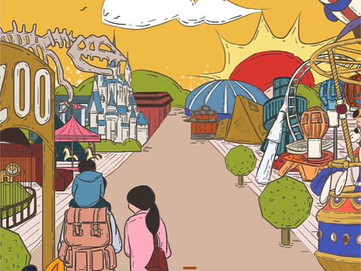 青島紅樹林度假世界H5插畫作品（個人主頁-ZMzQxNjgzNzI=） - 商業(yè)插畫 - 站酷設(shè)計師qinart黃英琴原創(chuàng)素材 - 站酷ZCOOL