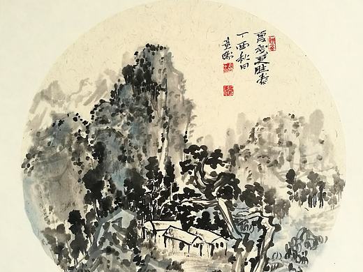 山水小品图 国画  写意 小品 镜片 山水