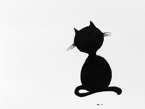 钢笔手绘-发呆的喵星人