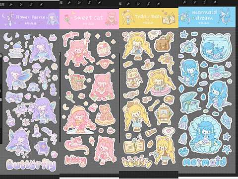 动物少女系列贴纸