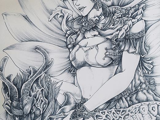 藍(lán)油筆習(xí)作（個(gè)人主頁-ZNTI3NTQ1NDg=） - 繪畫 - 站酷設(shè)計(jì)師墨彩堂原創(chuàng)素材 - 站酷ZCOOL