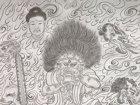 《天王送子图》35.5*338.1cm