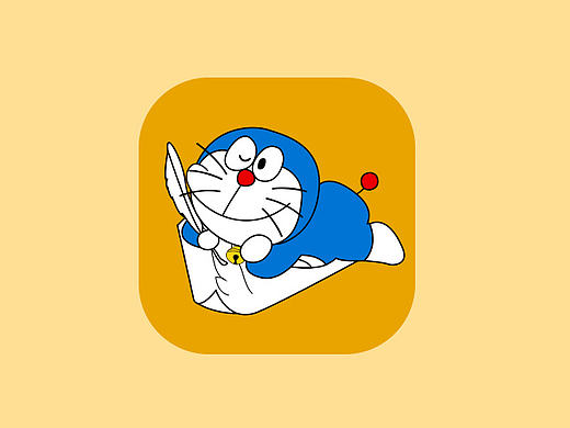 原创多啦A梦图标设计:手绘图标 Ai图标实现 蓝胖子