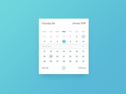 日历应用（个人主页-ZMjAyNjI4OTY=） - APP界面 - 站酷设计师cyber130190原创素材 - 站酷ZCOOL