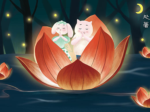 处暑节气，来份清蒸小黄鱼～（个人主页-ZMzgyNTI1MTI=） - 商业插画 - 站酷设计师子墨01原创素材 - 站酷ZCOOL