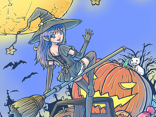 开云汽车万圣节主题插画