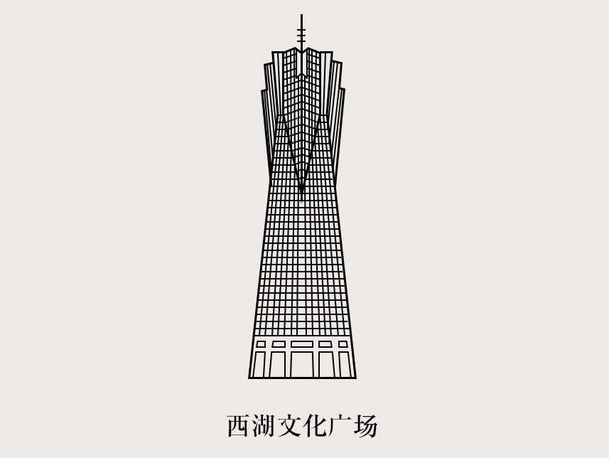线性icon绘制 杭州风景地标_fernweh1995-站酷ZCOOL