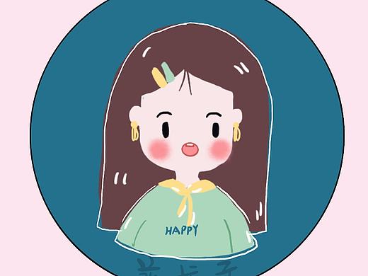 花栀子插画手绘：女生小头像