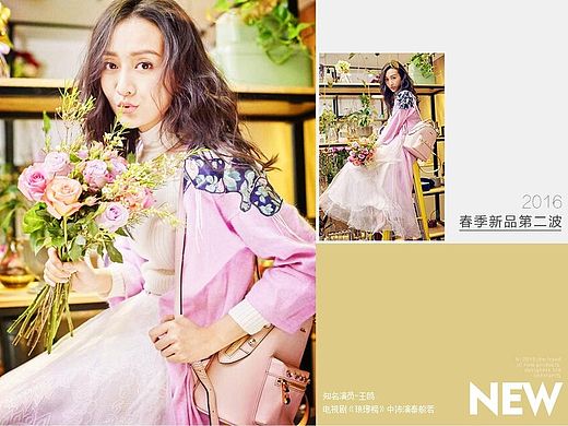 王鸥为公司拍摄杂志款水钻背包